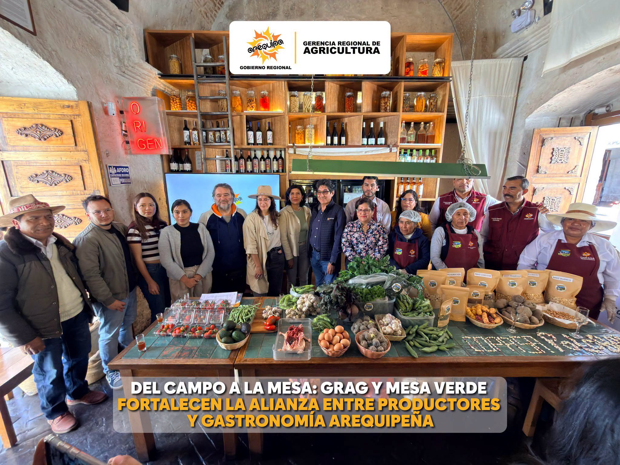 GERENCIA REGIONAL DE AGRICULTURA IMPULSA ALIANZA ENTRE PRODUCTORES AGRARIOS Y LA GASTRONOMÍA AREQUIPEÑA A TRAVÉS DE LA MESA VERDE
