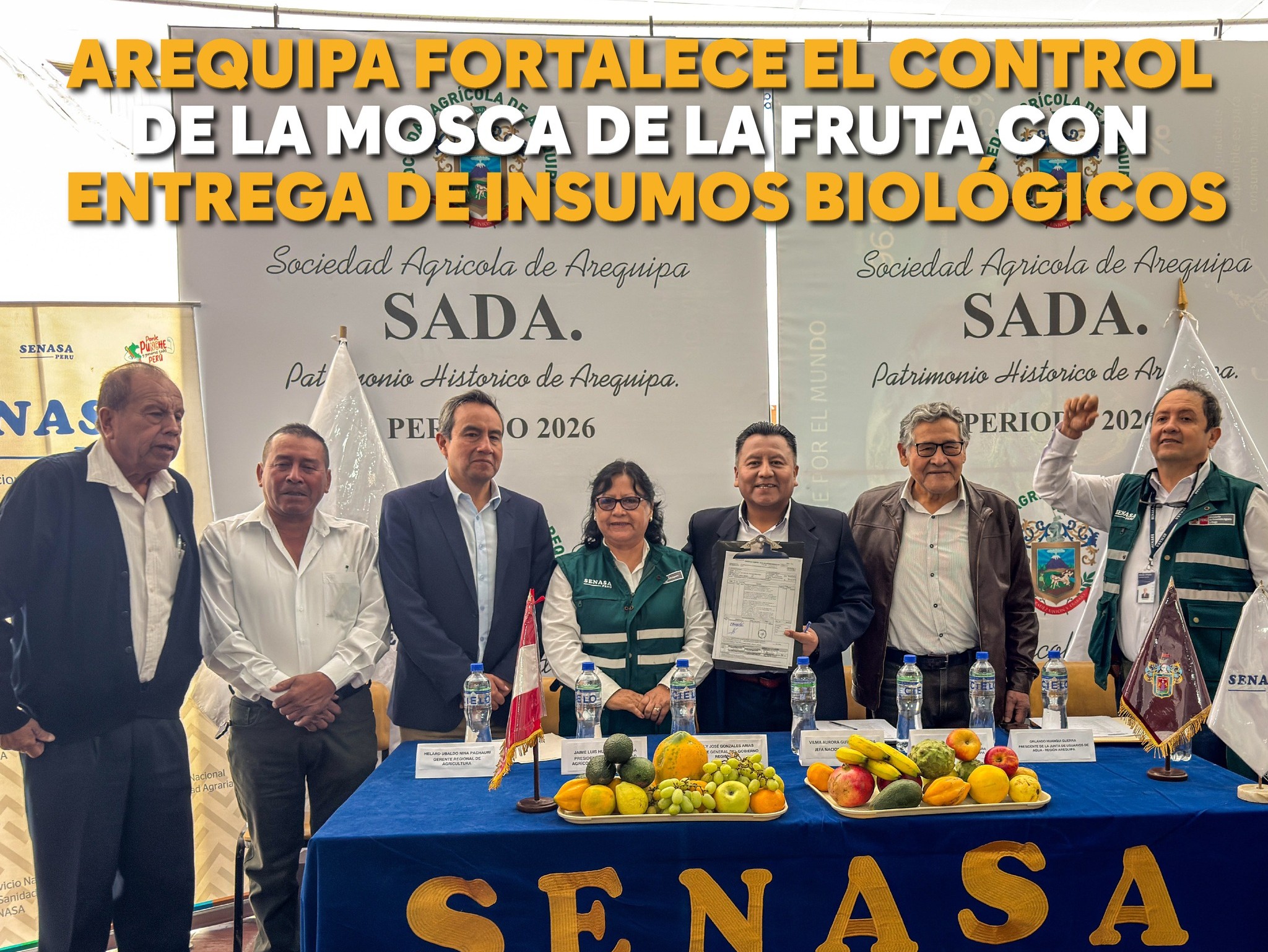 AREQUIPA FORTALECE EL CONTROL DE LA MOSCA DE LA FRUTA CON ENTREGA DE INSUMOS BIOLÓGICOS
